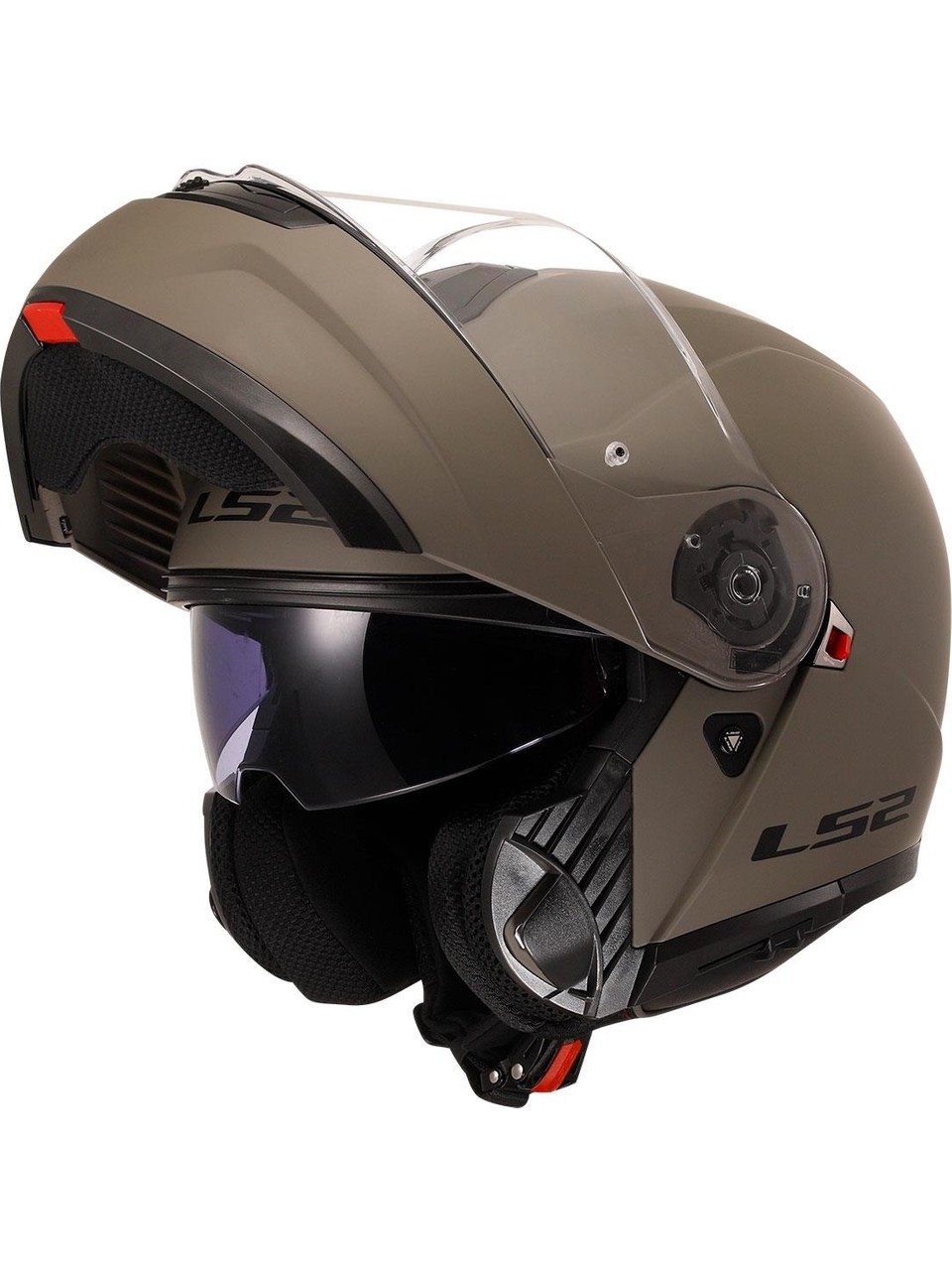 LS2 STROBE 2 ÇENE AÇILIR MAT KUM KASK